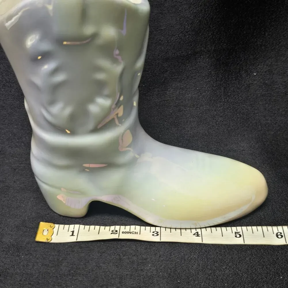 Iridescent Cowgirl Boot Scented Candle Apple Blossom Lilac & Jasmine 6.2 oz